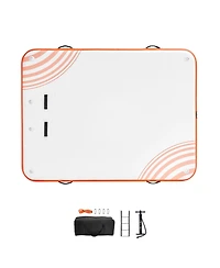Vevor Inflatable Floating Dock 8x6FT Inflatable Dock Platform Mat with Ladder
