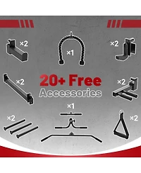 Fed Fitness Power Cage, 1500LBS Multi-Function Power Rack with Dual Cable Crossover System, Weight Cage