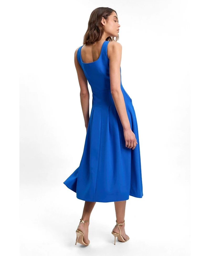Karen Millen Women's Square Neck Button-Front Midi Dress