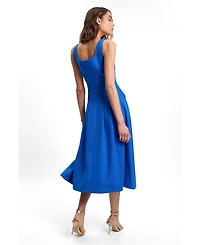 Karen Millen Women's Square Neck Button-Front Midi Dress