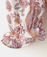 Mango Women's Paisley-Print Ruffled Blouse