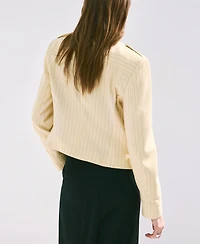 Mango Women's Buttons Pinstripe Jacket
