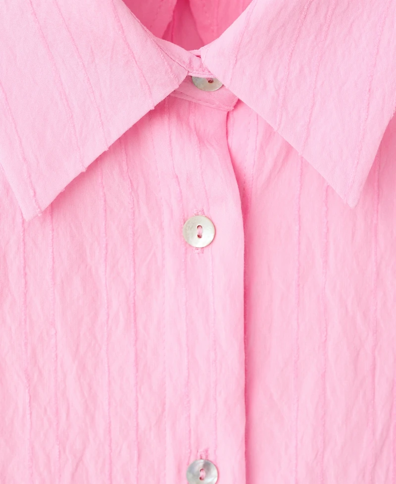 Mango Women's Embroidery Striped Shirt