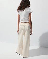Mango Women's Asymmetrical Waistband Straight Pants