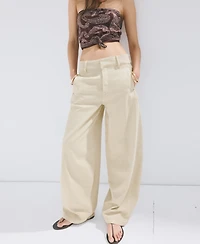 Mango Women's Seams Balloon Jeans
