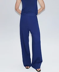 Mango Women's Elastic Waist Straight-Fit Pants