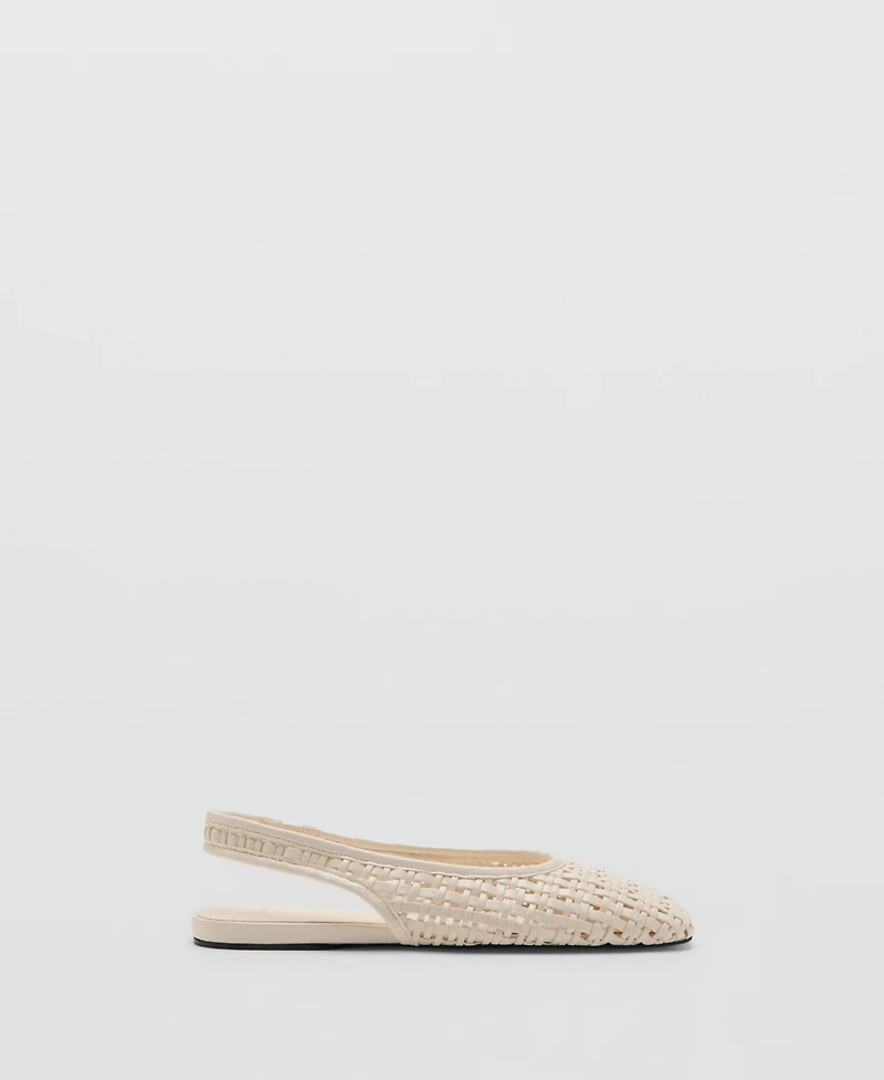 Mango Women's Braided Slingback Ballet Flats