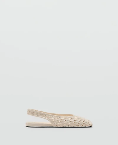 Mango Women's Braided Slingback Ballet Flats