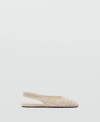 Mango Women's Braided Slingback Ballet Flats