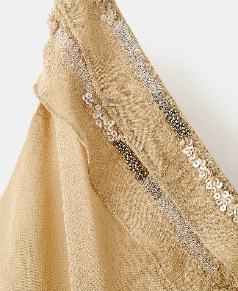 Mango Women's Bead Detail Ruffled Dress