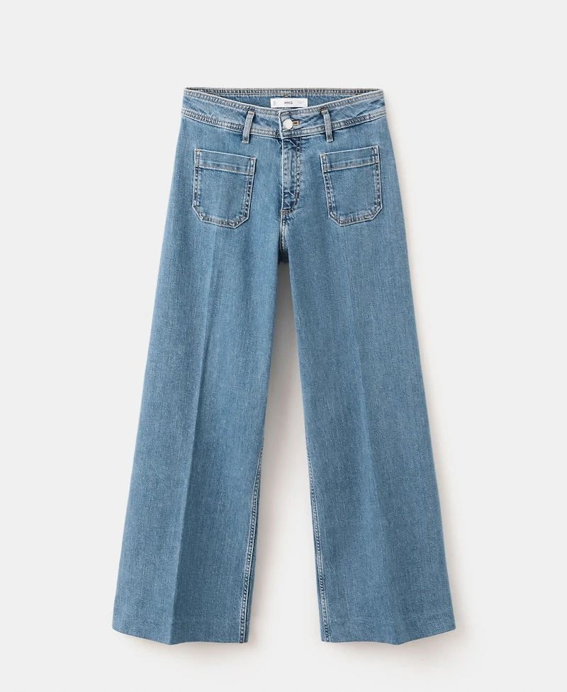 Mango Women's High-Waisted Wide leg Jeans