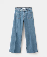 Mango Women's High-Waisted Wide leg Jeans