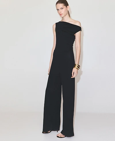 Mango Women's Draped Asymmetrical Jumpsuit