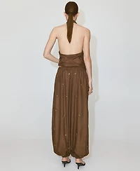 Mango Women's Embroidered Appliques Balloon Pants