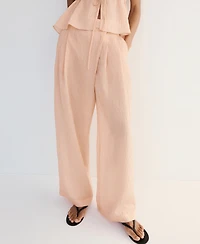 Mango Women's Striped Lyocell Trousers