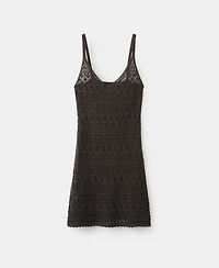 Mango Women's Scalloped Hem Crocheted Dress