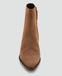 Mango Women's Heel Suede Ankle Boots