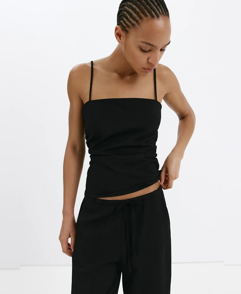 Mango Women's Straight Mid-Rise Pants