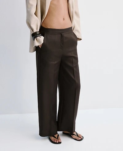 Mango Women's High-Waisted Lyocell Pants