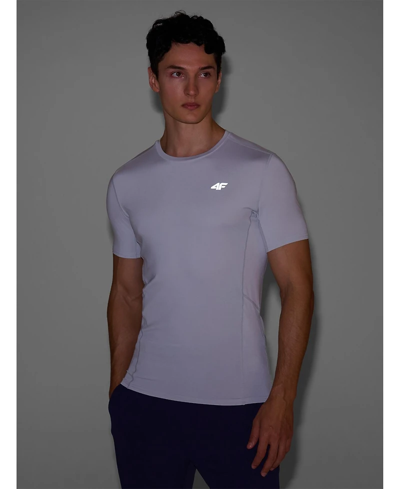 4F Men's Slim Quick-Dry Running T-Shirt Stretch Reflective