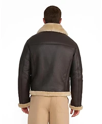 Furniq Uk Men's Hudson Leather Shearling Jacket