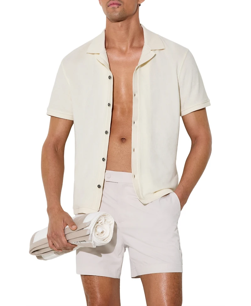 Reiss Men's Eden Towelling Short-Sleeve Shirt