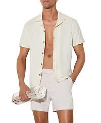 Reiss Men's Eden Towelling Short-Sleeve Shirt