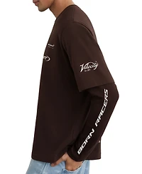 Reiss Men's Rovik McLaren Racing Double-Layer Relaxed T-Shirt Unisex-Fit