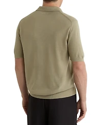 Reiss Men's Duchie Merino Wool Open-Collar Polo Shirt