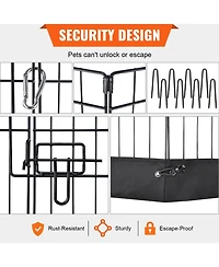 Vevor Dog Playpen 8 Panels Foldable Metal Dog Exercise Pen with Bottom Pad 24" H