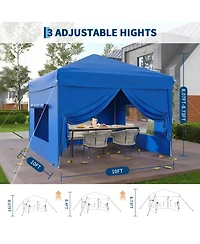 gaomon Pop Up Canopy Tent 10x10ft with 4 Removable Sidewalls - Outdoor Sun Shade Gazebo - 3 Adjustable Heights Great for Backyard, Camping, Parties