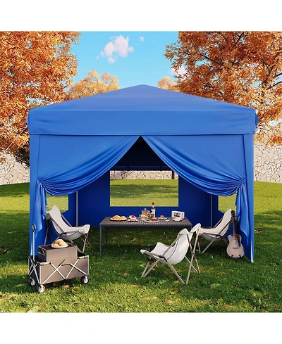 gaomon Pop Up Canopy Tent 10x10ft with 4 Removable Sidewalls - Outdoor Sun Shade Gazebo - 3 Adjustable Heights Great for Backyard, Camping, Parties