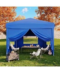 gaomon Pop Up Canopy Tent 10x10ft with 4 Removable Sidewalls - Outdoor Sun Shade Gazebo - 3 Adjustable Heights Great for Backyard, Camping, Parties