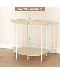 Slickblue Half Moon Entryway Console Table with Storage