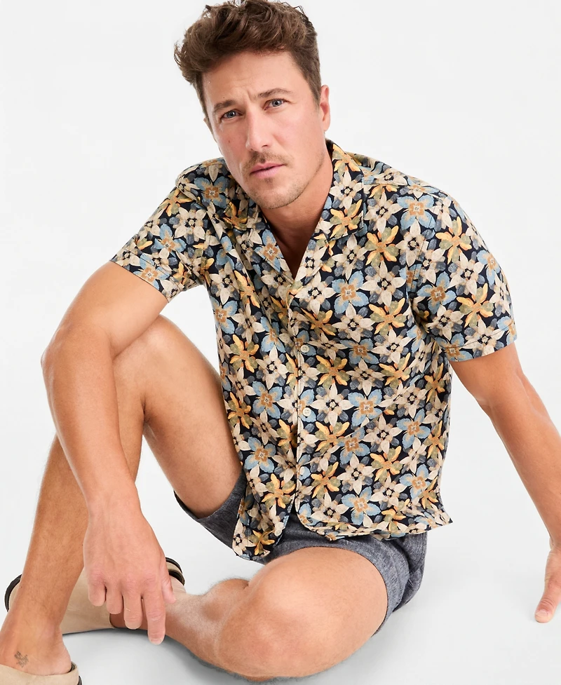 Sun + Stone Men's Short-Sleeve Camp Preston Shirt, Macy's Exclusive