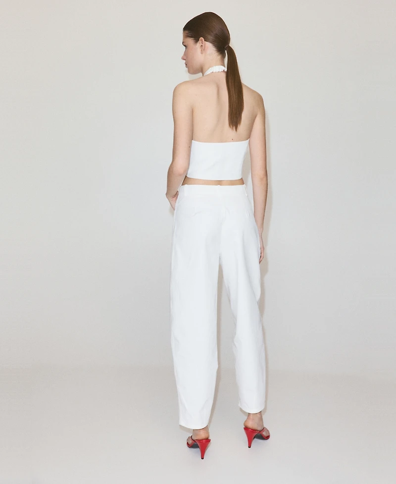 Mango Women's High-Waisted Balloon Pants