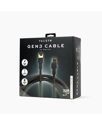 Tecstr Starlink Gen 3 150 ft Braided-Shield Weatherproof Cable Compatible with Starlink Gen 3