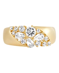 Macy's Lab-Grown White Sapphire (1-5/8 ct. t.w.) Band Ring in 14k Yellow Gold-Plated Sterling Silver