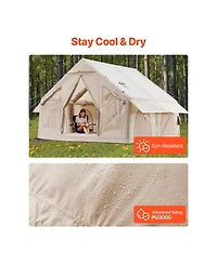 Vevor Inflatable Tent for Camping 4-6 Person Glamping Tent with Pump Easy Set up