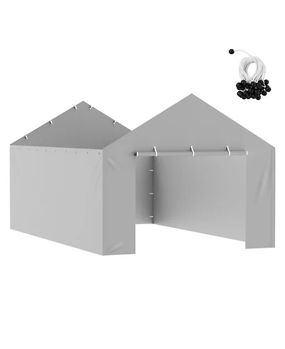 Vevor Carport Replacement Canopy Side Wall Tent 12x20 ft Grey Not Include Frame