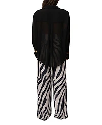 Jluxlabel Women's Dusk Fierce Form Button-Down Shirt