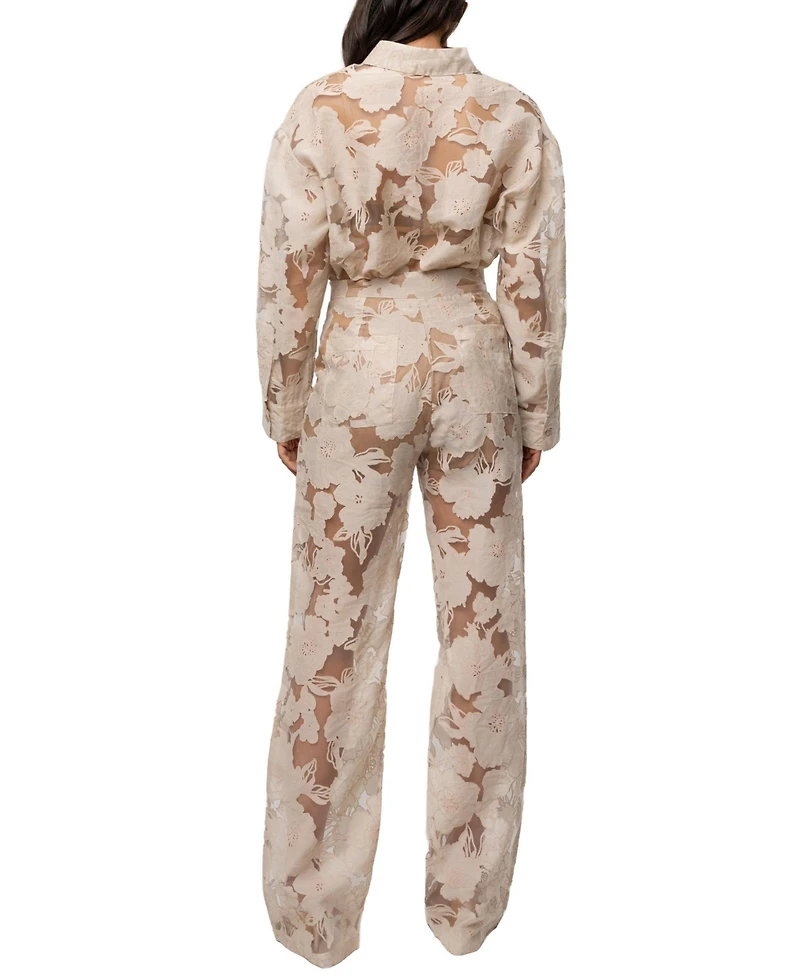 Jluxlabel Women's Organza Floral Pant