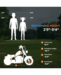 homfan 45.2 x 23.1 29.6 Inch Kids Electric Ride On Motorcycle, 24V Battery Powered Sport Bike with 18 Mph Speed for Outdoor Riding Fun