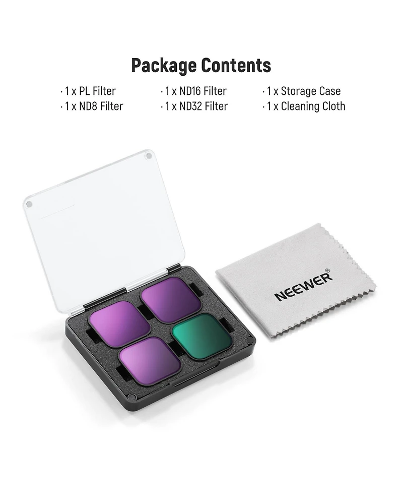 Neewer Fl-GP18 Camera Lens Accessory with ND8, ND16, ND32 for GoPro Hero