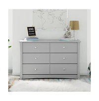 Storkcraft Crescent 6 Drawer Double Dresser (Pebble Gray)