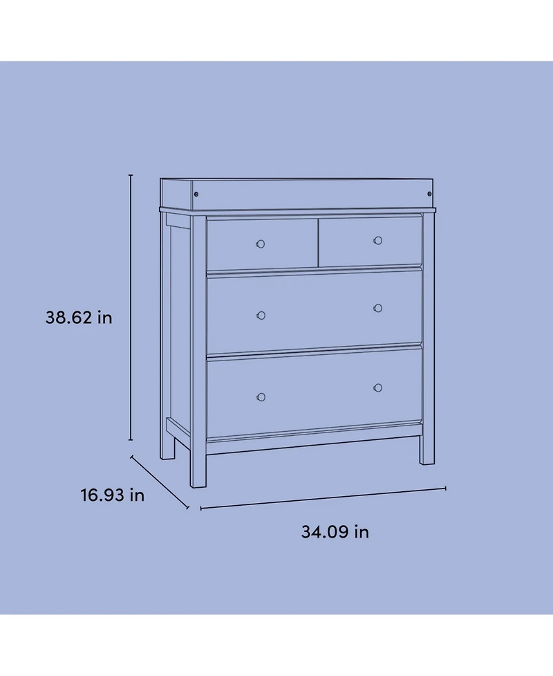 Storkcraft Carmel 3 Drawer Chest with Changing Topper