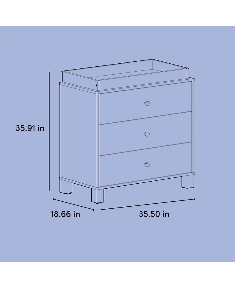 Storkcraft California 3 Drawer Chest with Topper
