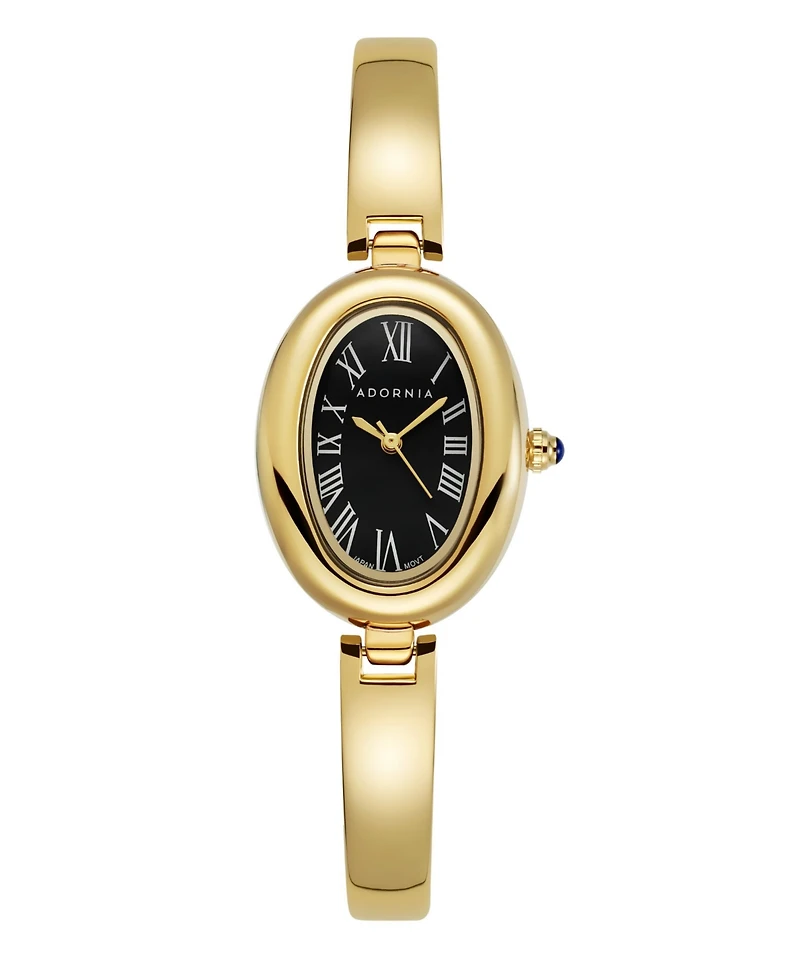 Adornia Women's Gold York Black Face Watch