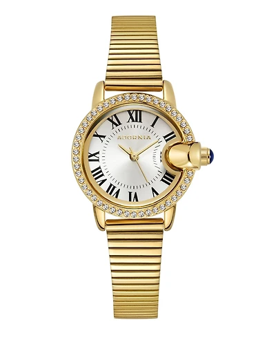 Adornia Women's Gold London White Face Watch