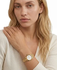 Adornia Women's Gold Rome White Face Watch